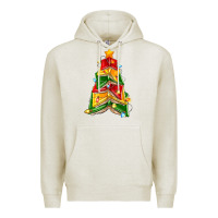 Oatmeal Heather christmas book tree Premium Hoodie - Zillion Design Studio
