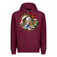 Burgundy Christmas Joy To The World Premium Hoodie - RanaPortraitStore