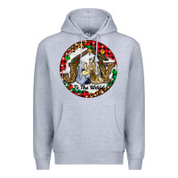 Heather Grey Christmas Joy To The World Premium Hoodie - RanaPortraitStore