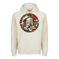 Oatmeal Heather Christmas Joy To The World Premium Hoodie - RanaPortraitStore