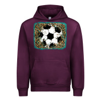 Mauve Wine glitter soccer leopard Urban Hoodie - RanaPortraitStore
