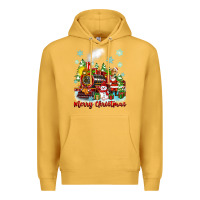 Mustard merry christmas polar express Premium Hoodie - Zillion Design Studio