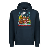 Navy merry christmas polar express Premium Hoodie - Zillion Design Studio