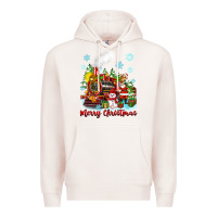 Pale Pink merry christmas polar express Premium Hoodie - Zillion Design Studio