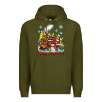 Army Green merry christmas polar express Premium Hoodie - Zillion Design Studio