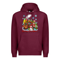 Burgundy merry christmas polar express Premium Hoodie - Zillion Design Studio