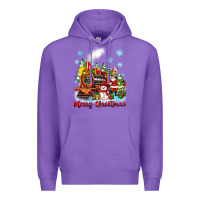 Purple merry christmas polar express Premium Hoodie - Zillion Design Studio