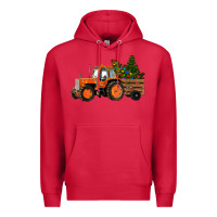Cardinal Christmas Orange Farm Tractor Premium Hoodie - RanaPortraitStore