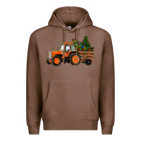 Chestnut Christmas Orange Farm Tractor Premium Hoodie - RanaPortraitStore