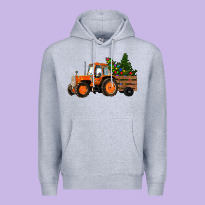 Premium Hoodie Christmas Orange Farm Tractor