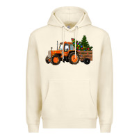 Sandshell Christmas Orange Farm Tractor Premium Hoodie - RanaPortraitStore