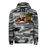Slate Camo Christmas Orange Farm Tractor Premium Hoodie - RanaPortraitStore
