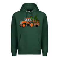 Sports Green Christmas Orange Farm Tractor Premium Hoodie - RanaPortraitStore