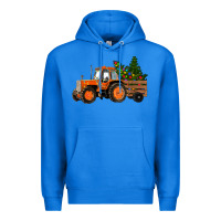True Royal Christmas Orange Farm Tractor Premium Hoodie - RanaPortraitStore