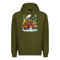 Army Green christmas polar express santa Premium Hoodie - Zillion Design Studio