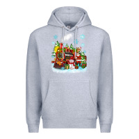 Heather Grey christmas polar express santa Premium Hoodie - Zillion Design Studio