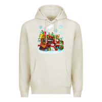 Oatmeal Heather christmas polar express santa Premium Hoodie - Zillion Design Studio