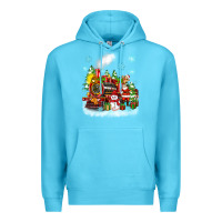 Ocean Blue christmas polar express santa Premium Hoodie - Zillion Design Studio
