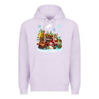 Lilac christmas polar express santa Premium Hoodie - Zillion Design Studio