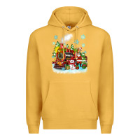 Mustard christmas polar express santa Premium Hoodie - Zillion Design Studio