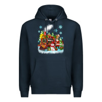 Navy christmas polar express santa Premium Hoodie - Zillion Design Studio
