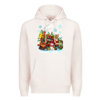 Pale Pink christmas polar express santa Premium Hoodie - Zillion Design Studio