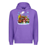 Purple christmas polar express santa Premium Hoodie - Zillion Design Studio