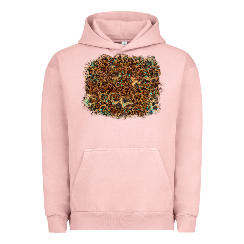 Leopard Tooled Leather Turquoise Urban Hoodie by RanaPortraitStore | Teevron