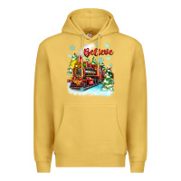 Antique Gold christmas polar express believe Premium Hoodie - Zillion Design Studio