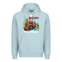 Blue Mist christmas polar express believe Premium Hoodie - Zillion Design Studio