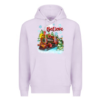 Lilac christmas polar express believe Premium Hoodie - Zillion Design Studio