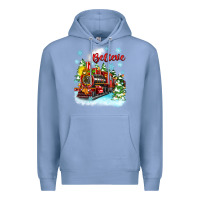 Colony Blue christmas polar express believe Premium Hoodie - Zillion Design Studio