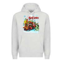 Dove Grey christmas polar express believe Premium Hoodie - Zillion Design Studio