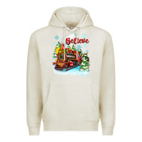 Oatmeal Heather christmas polar express believe Premium Hoodie - Zillion Design Studio