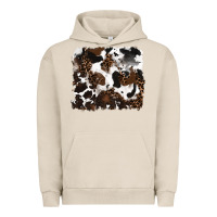 Pigment French Oak leopard cowhide background Urban Hoodie - RanaPortraitStore