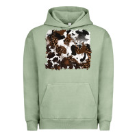 Pigment Oil Green leopard cowhide background Urban Hoodie - RanaPortraitStore