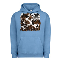 Pigment Pebble Blue leopard cowhide background Urban Hoodie - RanaPortraitStore