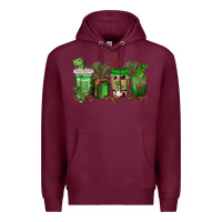 Burgundy t  rex coffee cups Premium Hoodie - texasbilliewilder