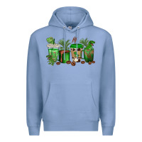 Colony Blue t  rex coffee cups Premium Hoodie - texasbilliewilder
