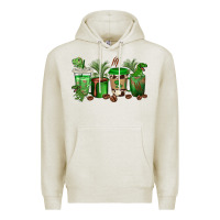 Oatmeal Heather t  rex coffee cups Premium Hoodie - texasbilliewilder