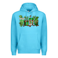 Ocean Blue t  rex coffee cups Premium Hoodie - texasbilliewilder
