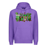 Purple t  rex coffee cups Premium Hoodie - texasbilliewilder