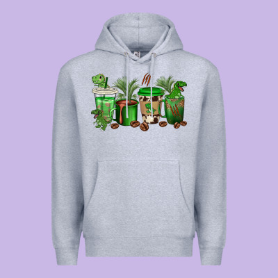 Premium Hoodie t  rex coffee cups