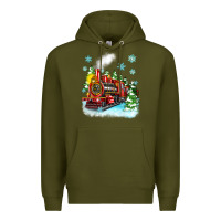 Army Green christmas polar express Premium Hoodie - Zillion Design Studio