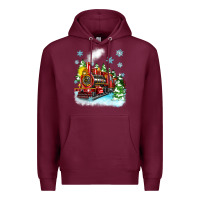 Burgundy christmas polar express Premium Hoodie - Zillion Design Studio