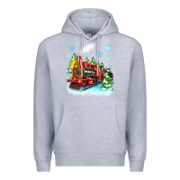 Heather Grey christmas polar express Premium Hoodie - Zillion Design Studio