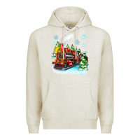 Oatmeal Heather christmas polar express Premium Hoodie - Zillion Design Studio