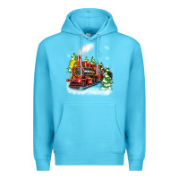 Ocean Blue christmas polar express Premium Hoodie - Zillion Design Studio