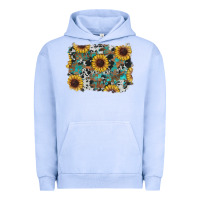 Pigment Grape Ice western sunflowers turquoise cowhide background Urban Hoodie - RanaPortraitStore