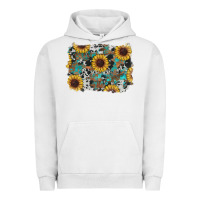 Pigment Lunar Rock western sunflowers turquoise cowhide background Urban Hoodie - RanaPortraitStore